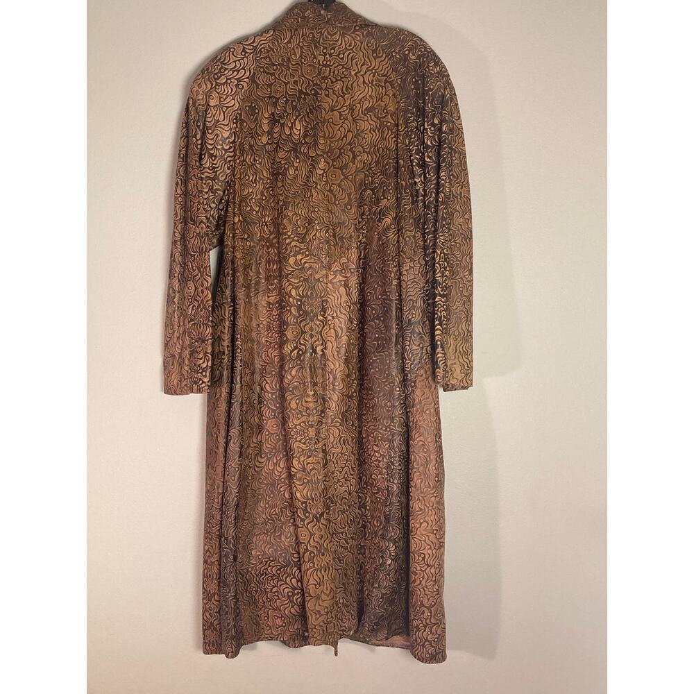 Vera Pelle Embossed Leather Coat Stamped Soft Amazing Sz L Ren Fair Fairycore - Picture 4 of 8